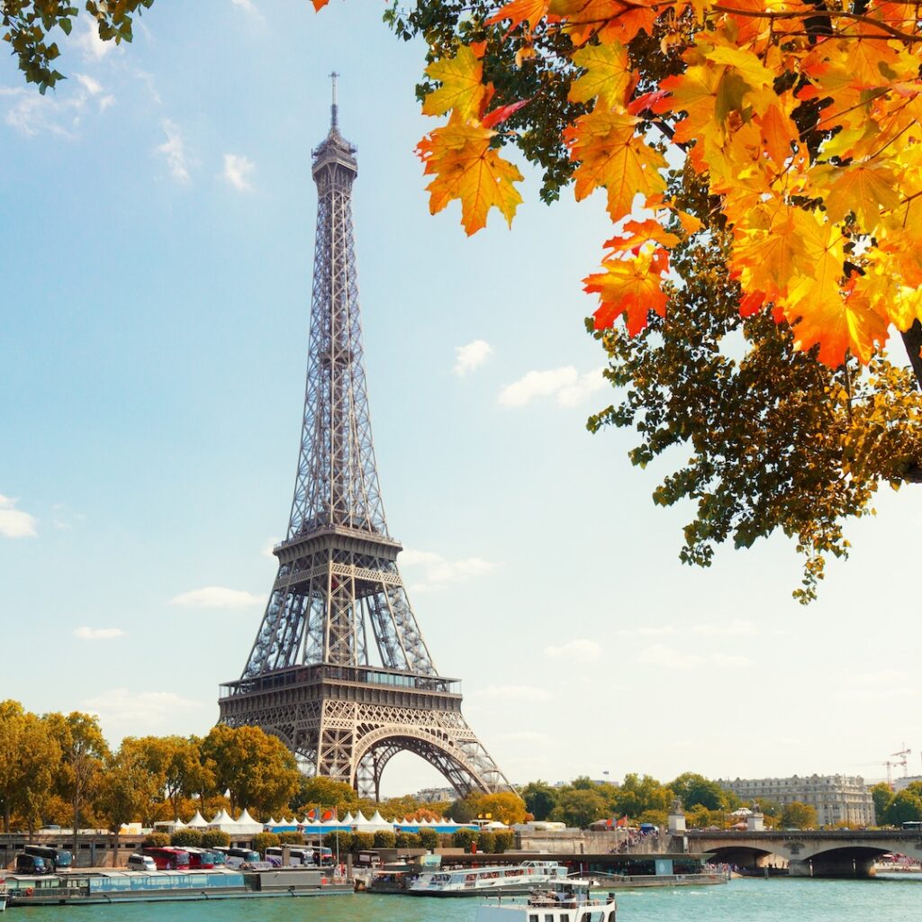 Eiffel Tower over Seine River